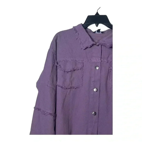 0636. J.NNA JEAN JACKET LAVENDER IN COLOR WITH‎ “ROCK AND ROLL” LETTER JACKET - Picture 5 of 11